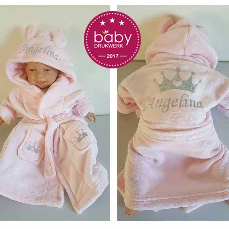 Gepersonaliseerde roze baby-kamerjas met oren Kleding Unisex kinderkleding Pyjamas & Badjassen Jurken 