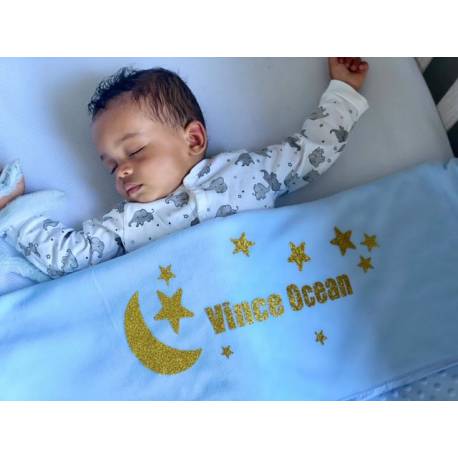 Tekstschrijver Amuseren Buik Baby dekentje met maan en sterren - Baby Drukwerk